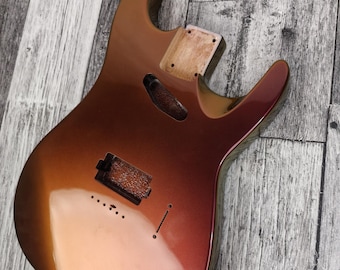 Havok Hard Tail Chameleon Nebula  2pc Mahogany Guitar S type, HS config Custom Guitar Body. 80' style