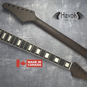 One Piece ST Wenge Neck Stainless Steel Frets White binding , S Type Neck, S-Style , 22 Medium Jumbo Jescar Frets, Guitar Neck