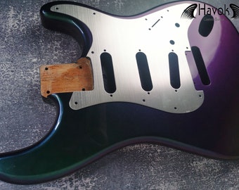 Protector de guitarra de aluminio anodizado de 11 orificios, estilo moderno, Stratocaster SSS, placa protectora contra rayones, apto para guitarra tipo S