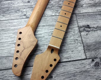 Hals för elgitarr i rostad lönn, 22 jumboband i rostfritt stål