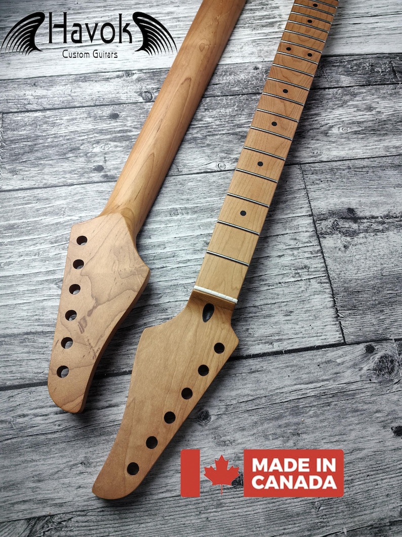 Roasted Maple Electric Guitar Neck, 22 Jumbo Stainless Steel Frets image 1