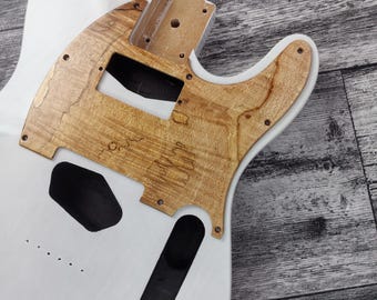 Wooden Guitar guard Spalted Flame Maple wood T Style  Guitar Pickguard Scratch Plate Fits for T type guitar