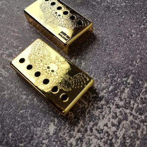 Humbucker Shield, Gitarren-Pickup-Abdeckungen Gold Mottenmuster für LP-Gitarre, High-End-Zubehör und Ersatz, Gitarren-Bausatz, Gitarren-Gadget