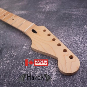 Guitar Neck ST Maple Satin Neck Stainless Steel Frets, S Style 22 Medium Jumbo Jescar Frets, S Type Vintage Neck Replacement Part