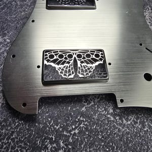 Butterfly Silver Humbucker Shield, Gitarren-Pickup-Abdeckungen Zahnradmuster für LP, High-End-Zubehör und Ersatz