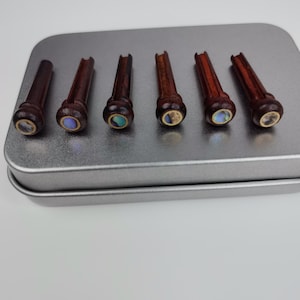 Set 6pcs Rosewood Bridge Pins with Shell Dots  Acoustic Guitar Bridge Pins Accesories