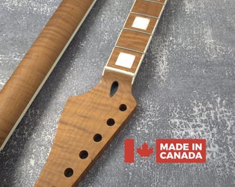 S type Roasted Flame Maple Satin Binding  Neck Stainless Steel Jescar Frets Guitar Neck