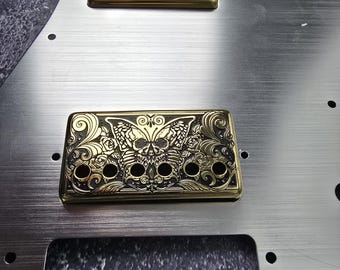 交換用 P-90 p90 ドッグイヤーピックアップカバー、金メッキ