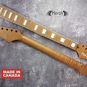 Quarter Sew Roasted Flame Maple Satin Binding Neck Edelstahl Jescar Bünde Gitarrenhals