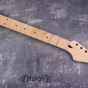 ST Maple Satin Neck Nickel Frets, S Style 22 Medium Jumbo Jescar Frets, S Type Vintage Neck Replacement Part, Guitar Build Kit DIY