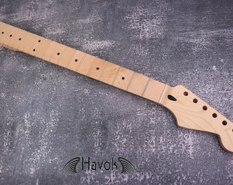 ST Maple Satin Neck Nickel Frets, S Style 22 Medium Jumbo Jescar Frets, S Type Vintage Neck Replacement Part, Guitar Build Kit DIY