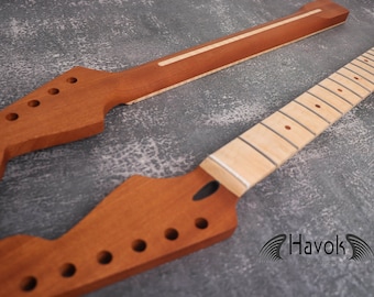 Guitarra tipo S con mástil de caoba, 22 trastes de níquel, diapasón de arce flameado, acabado satinado ST, construcción de guitarra estilo S DIY, tamaño mediano Jumbo Jescar