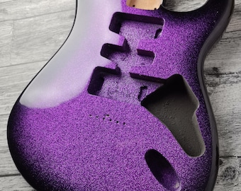 Purple Galaxy Mahogany S-Style Guitar Body, HSH Pickup Route