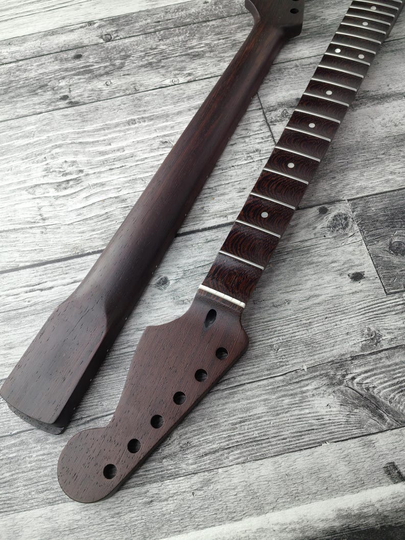 Scalloped S-Type Wenge-hals, S-Style ST-gitarr, rostfritt stål Jescar, 22 band i rostfritt stål, elgitarrhals bild 2