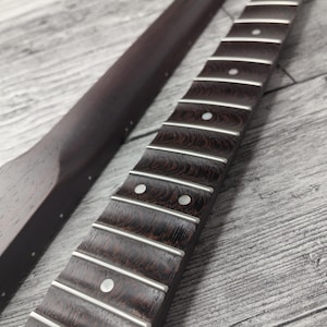 Scalloped S-Type Wenge-hals, S-Style ST-gitarr, rostfritt stål Jescar, 22 band i rostfritt stål, elgitarrhals bild 10