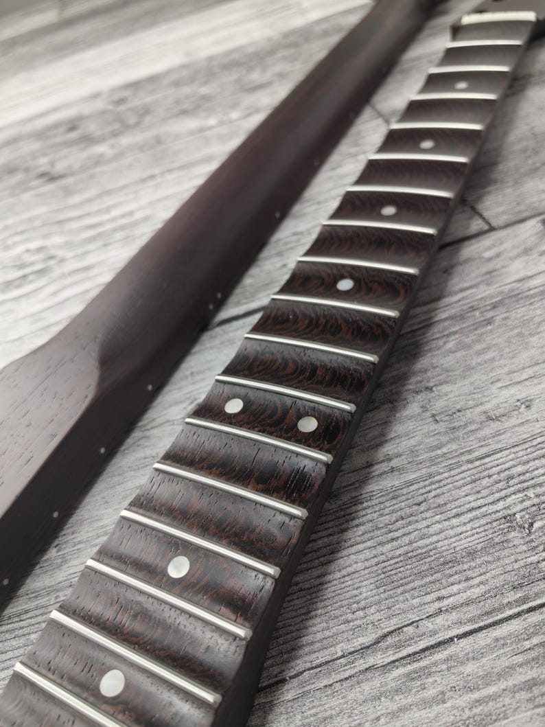 Scalloped S-Type Wenge-hals, S-Style ST-gitarr, rostfritt stål Jescar, 22 band i rostfritt stål, elgitarrhals bild 10