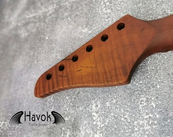 Flambrostad lönnhals för gitarr, band i rostfritt stål, satinfinish