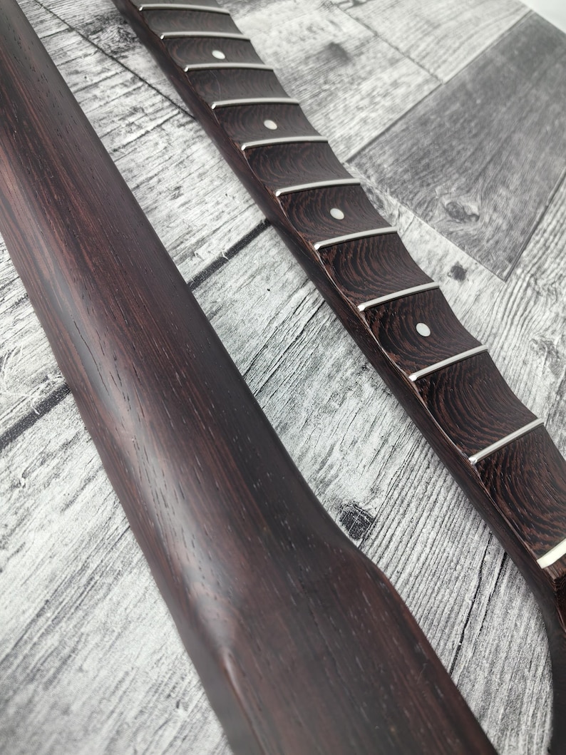 Scalloped S-Type Wenge-hals, S-Style ST-gitarr, rostfritt stål Jescar, 22 band i rostfritt stål, elgitarrhals bild 4