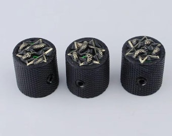 Potentiometer Knob Black Metal, Metal Electric Guitar And Bass, Rare Custom Shop Accessory, Vintage Build Kit, Gadget And Replacement