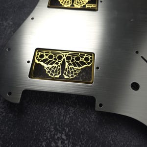 Butterfly Golden Humbucker Shield, Gitarren-Pickup-Abdeckungen Zahnradmuster für LP, High-End-Zubehör und Ersatz