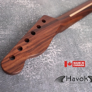 Guitar Neck T type Rosewood Neck Stainless Steel Frets, Flame Maple Stripe, TL Neck, Medium Jumbo Jescar Fret, 22 Frets, Vintage