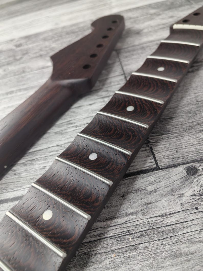 Scalloped S-Type Wenge-hals, S-Style ST-gitarr, rostfritt stål Jescar, 22 band i rostfritt stål, elgitarrhals bild 11