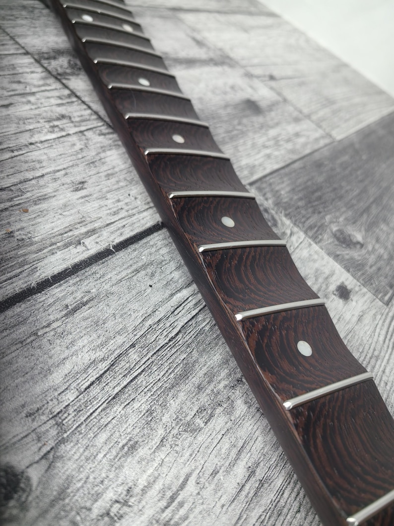 Scalloped S-Type Wenge-hals, S-Style ST-gitarr, rostfritt stål Jescar, 22 band i rostfritt stål, elgitarrhals bild 3