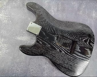 Sand Blasted Black Northern Ash S-Type Guitar Body, SSS Config