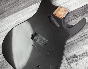 Havok Hard Tail Metallic Black 2pc Mahogany Guitar S type, HS config Custom Guitar Body. 80' style