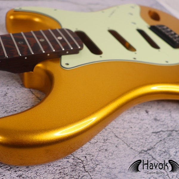 Guitar Kit Golden 2 Piece Mahogany Body Wenge Neck With Hardware, Hight Quality Electric Guitar Kit, Fender Strat Neck, Build Your Own DIY