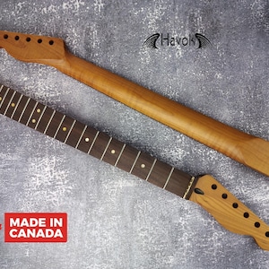 Guitar Neck TL Roasted Maple Satin Neck, T Type 22 Stainless Frets Jumbo Jescar, Guitar Building, T Style Custom Vintage Neck