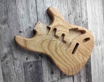 Oil Finish See-Through Northern Ash S-Type Guitar Body, SSS Config