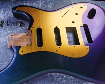 Guitar guard 11-Holes Anodized Gold Modern Style Strat HSS Guitar Pickguard Scratch Plate Fits for S type guitar