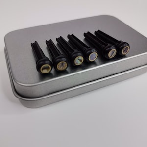 Set 6pcs Black Ebony Bridge Pins with Shell Dots  Acoustic Guitar Bridge Pins Accesories