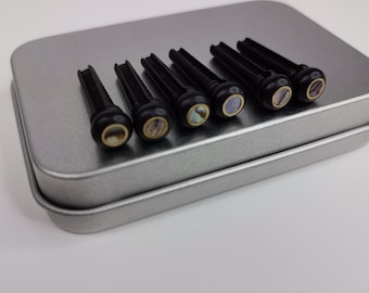 Ebenholz Akustische Gitarre Steg Pins mit Muschel Punkten - 6er Set