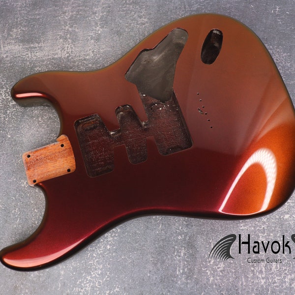 Hard Tail Nebula Chameleon 2pc Alder Guitar S type, Custom Guitar Body, Chameleon Style Body High Gloss, Vintage ST S-Style Guitar Part