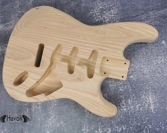 Cuerpo de guitarra tipo S de fresno del norte, configuración SSS sin terminar