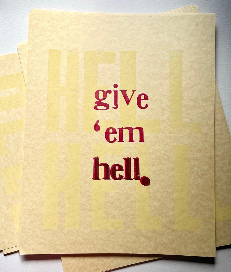 Letterpress Poster Etsy