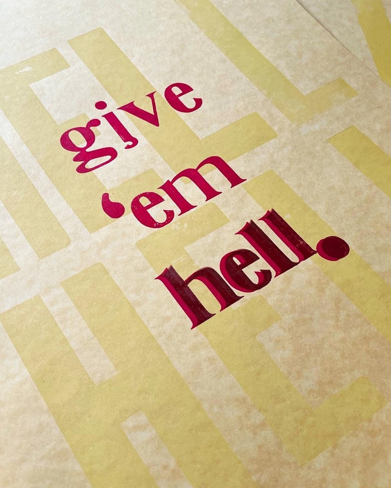 Letterpress Poster Etsy