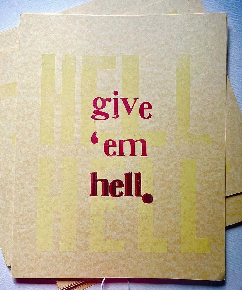 Letterpress Poster Etsy