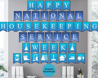 National Housekeeping Service Week | Printable Wall Banner | Housekeeping Appreciation | Maid Appreciation | Banner Clip Art