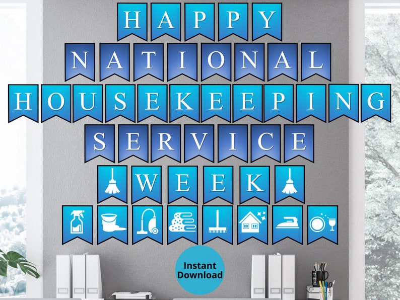 National Housekeeping Service Week Printable Wall Banner Housekeeping