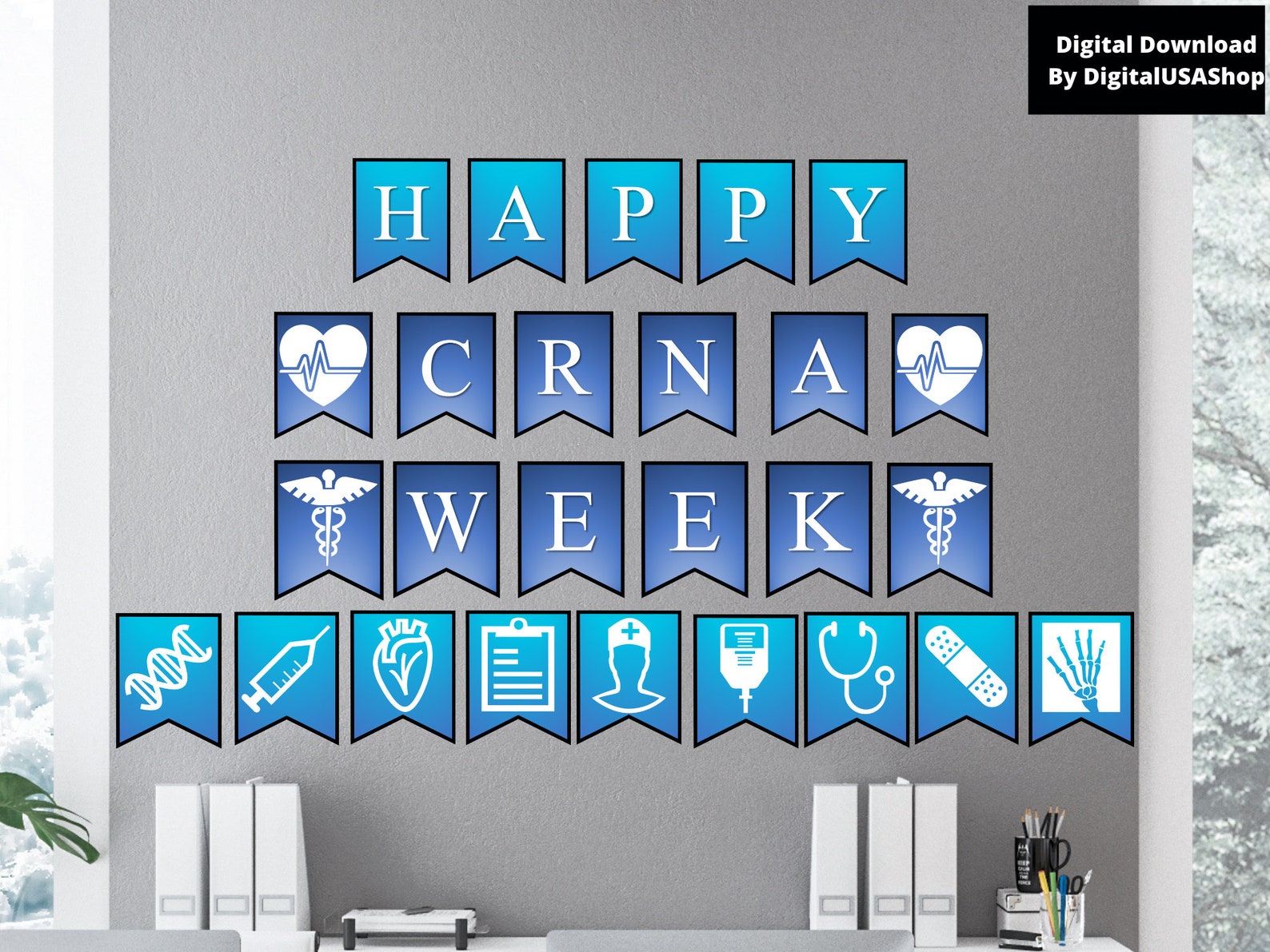 Happy National CRNA Week Printable Wall Banner Nurses Week Gift Nurse