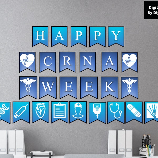 Happy National CRNA Week | Printable Wall Banner | Nurses Week Gift | Nurse Appreciation | Banner Clip Art