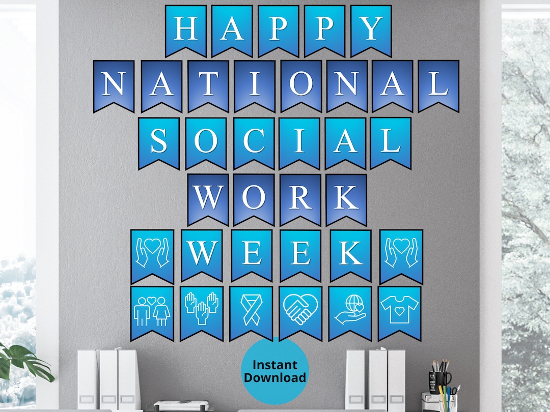 National social work week printable wall banner social worker