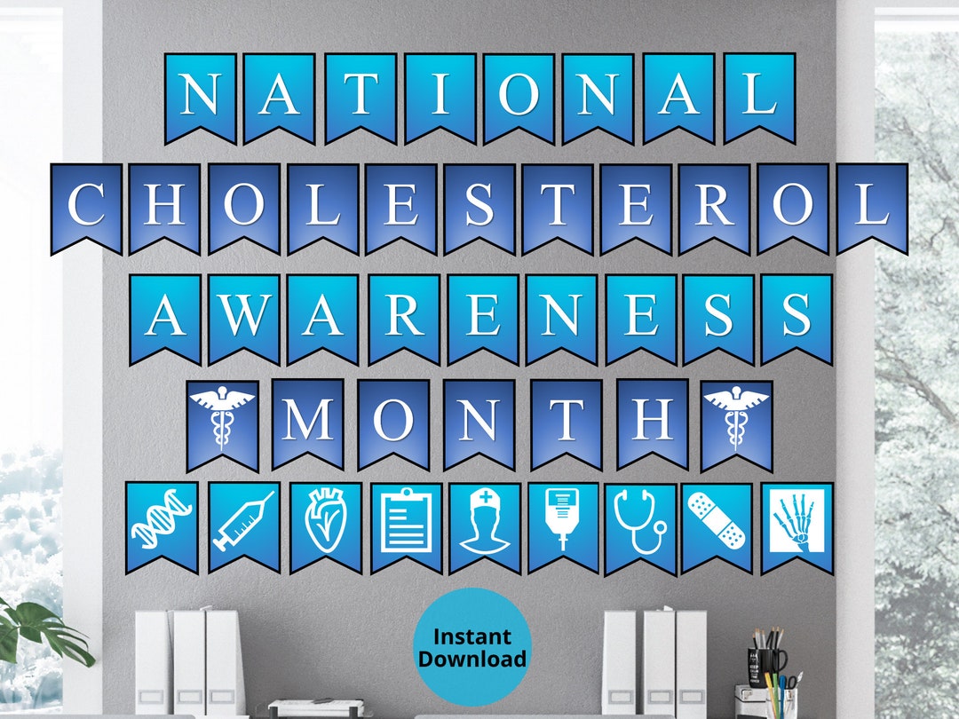 Cholesterol Awareness Month Printable Wall Banner Etsy
