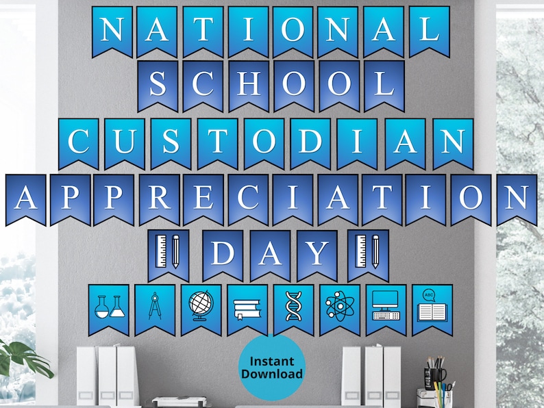 School Custodian Appreciation Day Printable Wall Banner Etsy