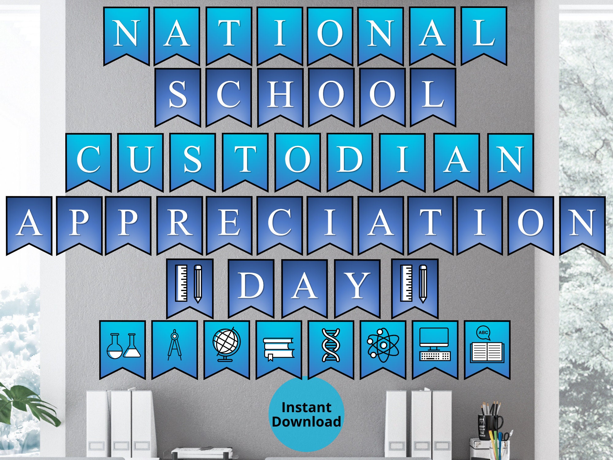 School Custodian Appreciation Day Printable Wall Banner Etsy