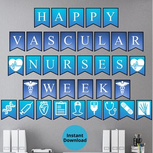 National Vascular Nurses Week | Printable Wall Banner | Nurses Week Gift | Nurse Appreciation | Banner Clip Art