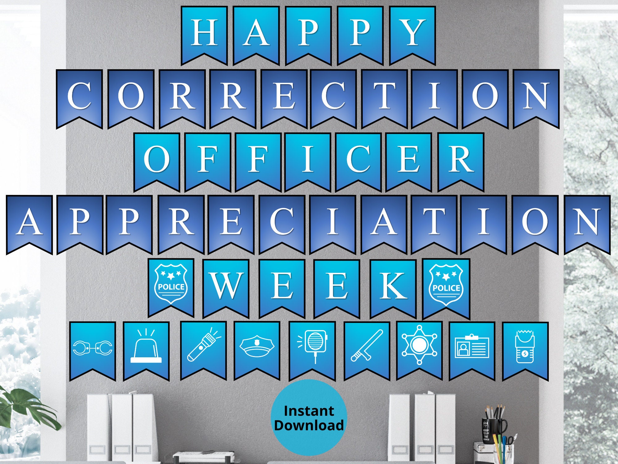 Correction Officer Appreciation Week Printable Wall Banner Law